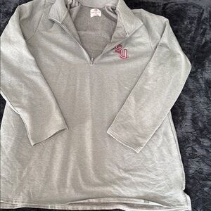 Gray Quarter-Zip Women's Sweater